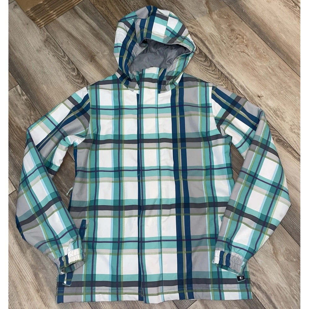 EMPYRE Women's‎ M 10,000MM Snowboard Ski Coat Jacket - Green Purple Plaid